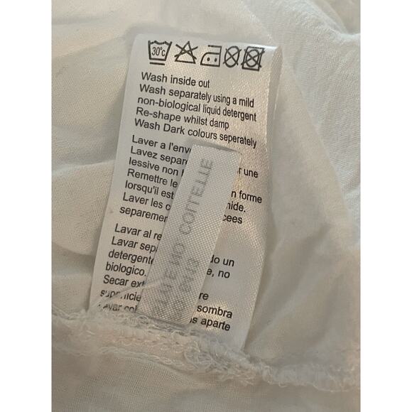 Seraphine Maternity Tube Halter Smocked Dress Size US 2 White Midi Tiered Cotton - Picture 9 of 9